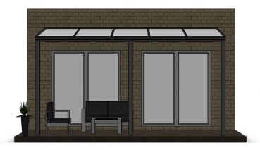 Preview: Überdachung mit 16 mm Polycarbonat, 5 x 3 m